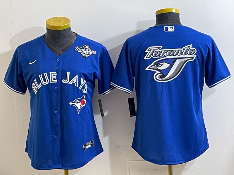 Women 2025 Toronto Blue Jays Blank Blue Game Nike MLB Jersey style 013